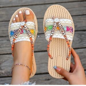NEW! Colorful Beaded Women's Sandals